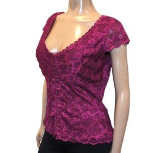 Le Chateau Fuchsia Lace Top